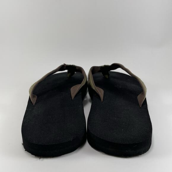 Teva Voya Canvas Flip Flops Mens Size 7 Olive Green Brown Sandals Pool Comfort - Picture 4 of 9